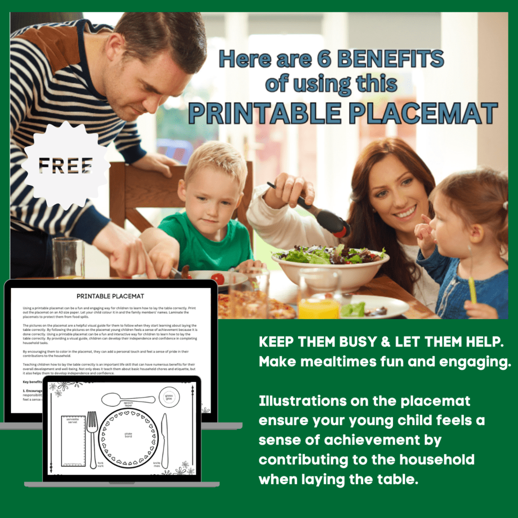 A place bilingual placemat to make mealtimes fun