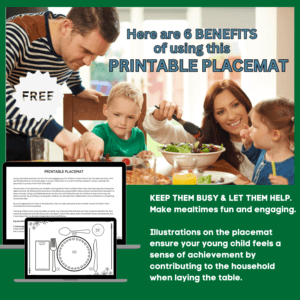 A place bilingual placemat to make mealtimes fun