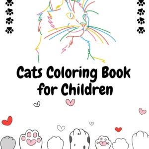 Cats colouring book for children