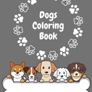 Dogs colouring book for children